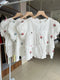 Sweet Round Neck Floral Embroidered Flounce Tops